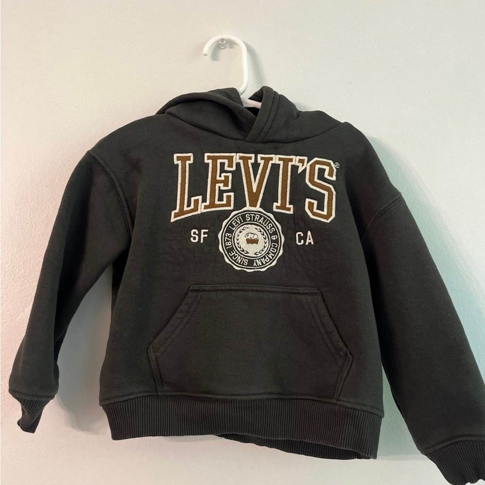 Levi's Black Hooded Logo Sweatshirt with Tan Accents